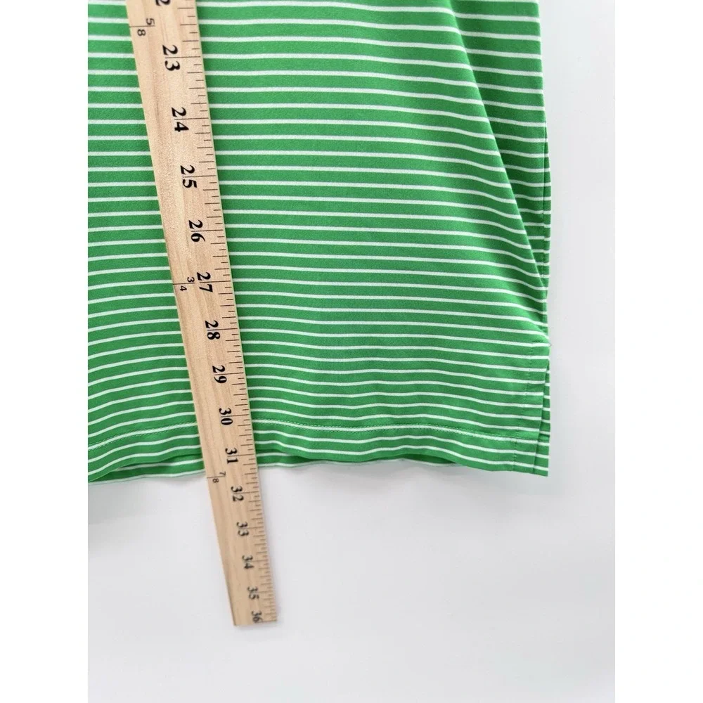 RLX Ralph Lauren Golf Polo Shirt Mens XXL Green White Striped Wicking Pink Logo